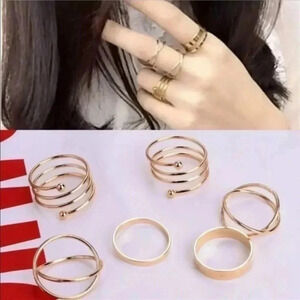 Midi Above Knuckle Gold Ring Set NWT